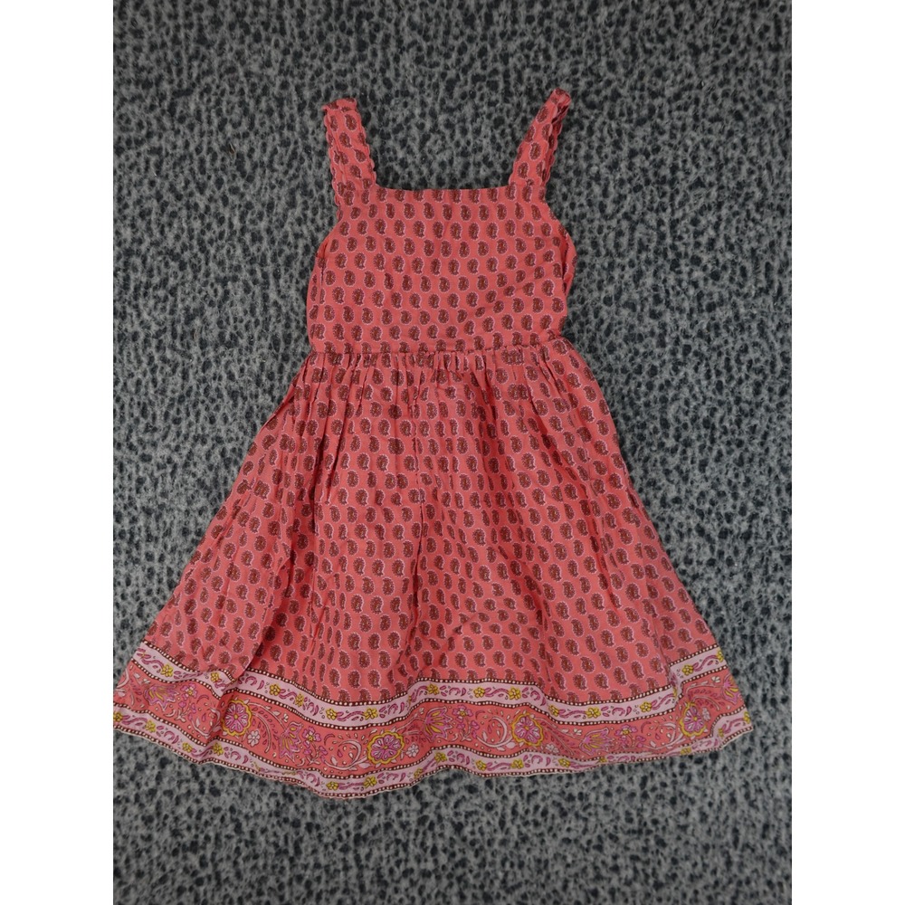 Cotton On Kids Sleeveless Dress Girls Size 6 Pink Good Paisley Cutout Bow Back